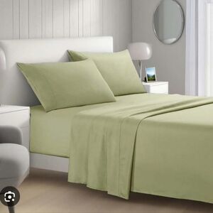 Queen heet Set Green Cotton